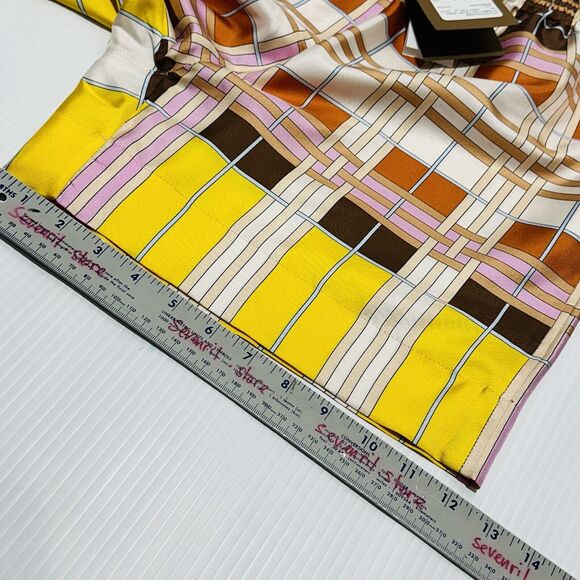 Burberry 100% Silk High Waist Pull On Shorts Multi Color Geometric Sz 4 NWT $820 - Picture 13 of 14